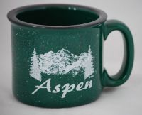 ASPEN Colorado Green Speckled Stoneware Coffee Mug